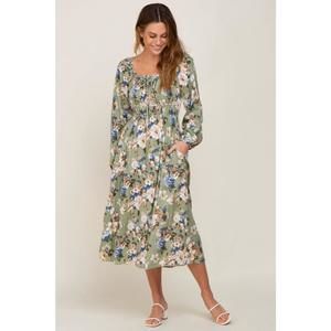 Green Floral Empire Waist Maternity Dress - Size S - NWOT "SOLD AS IS"